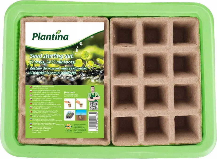 Planta Mini-Gewächshaus mit zwei 27 x 20 x 11 cm großen Schalen für Setzlinge