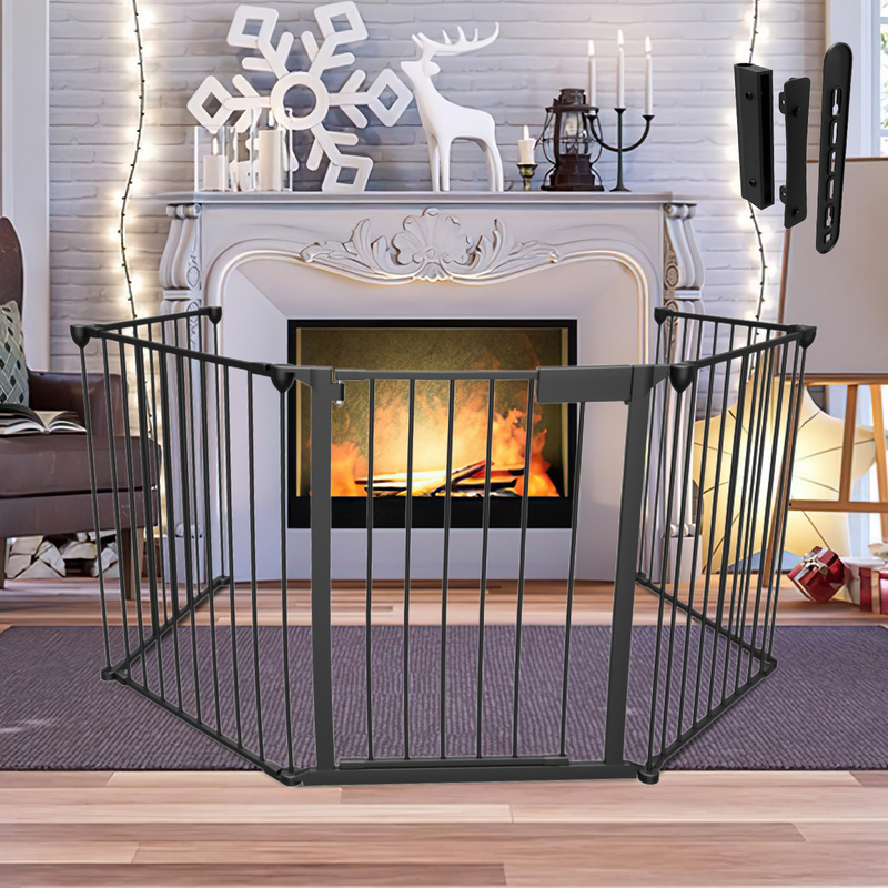 TolleTour Kaminschutzgitter Absperrgitter 5x Türschutzgitter Tierschutzgitter Schwarz RL-HG9160-1-HESjhc
