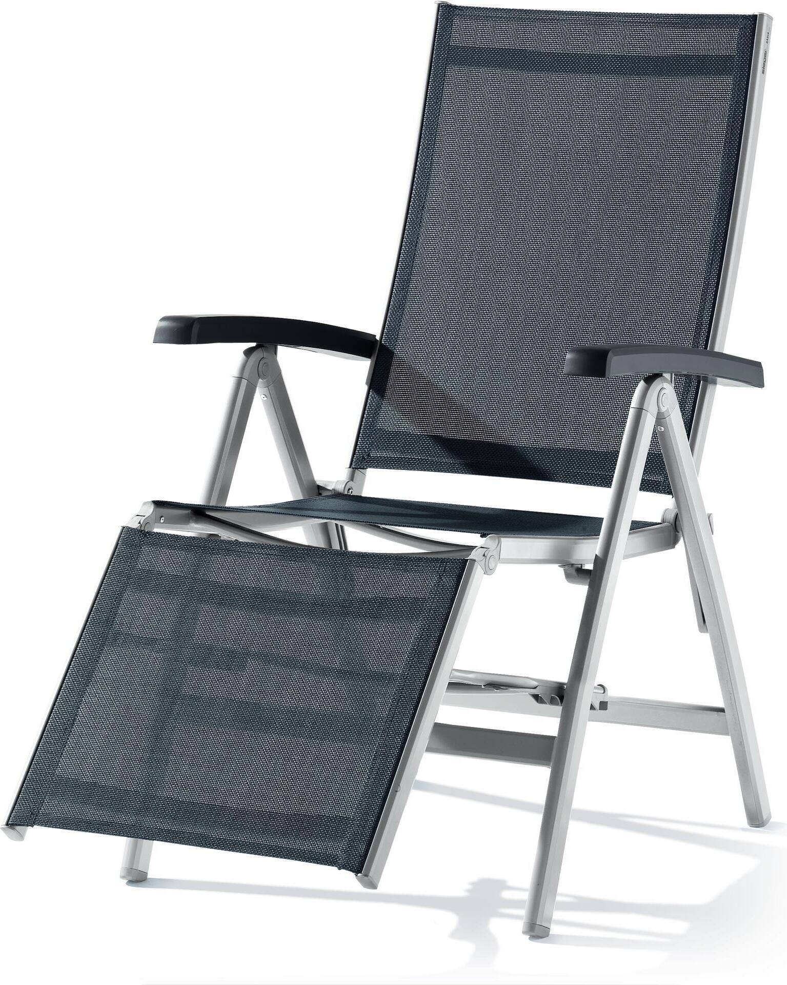 Gartenstuhl >Bodega< in Grau , Kunstfasergewebe - 95x109x62cm (BxHxT)