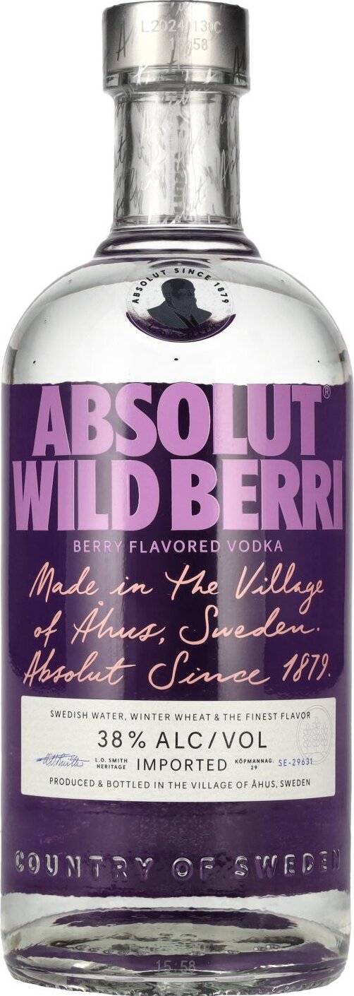 Absolut WILD BERRY Flavored Vodka 38% Vol. 0,7l Wodka