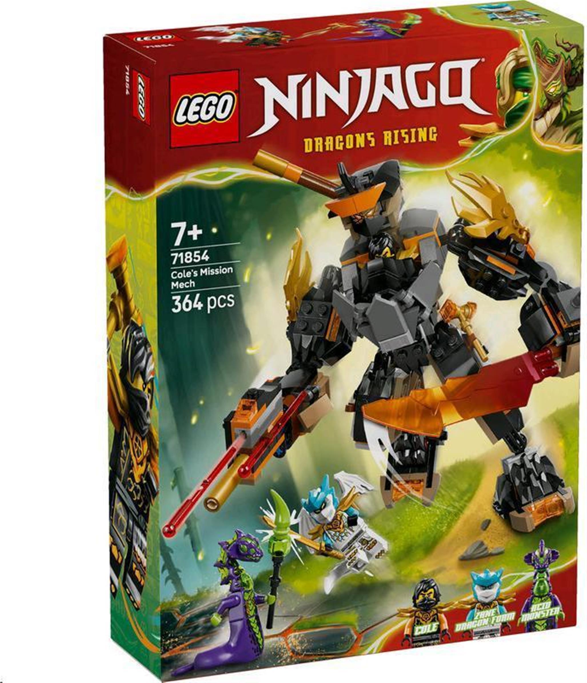 LEGO NINJAGO Coleov expedičný robot a dračí Zane, Stavebnica, 7 rok / roky, Plast, 364 kusov, 439 g