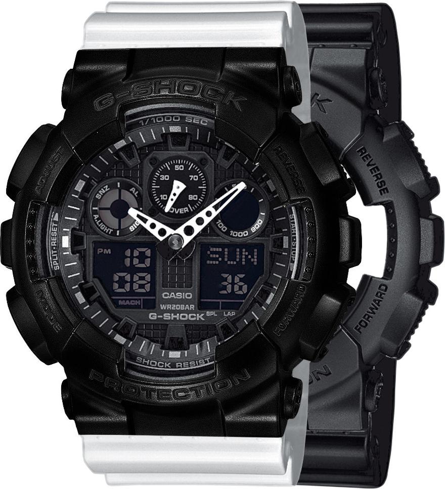 Casio G-Shock SET GA-100-1A1ER hodinky + BEZEL 10523429 + BAND 10347710 20BAR