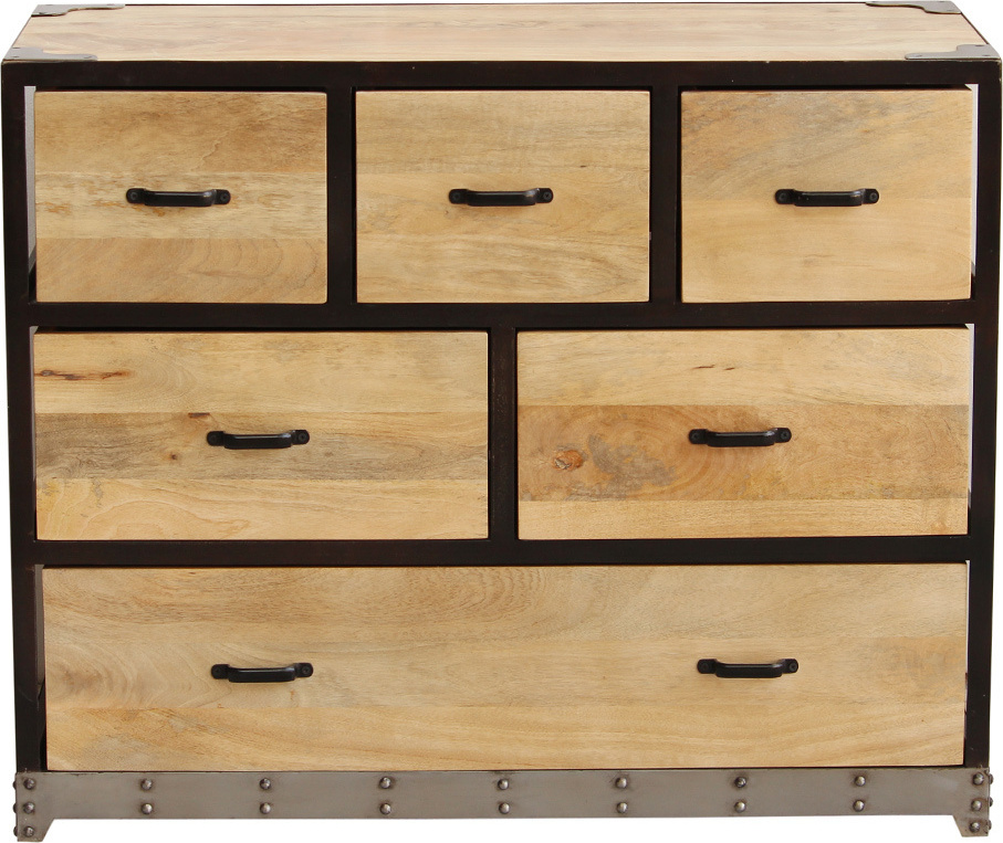 Miliboo - Industrielle Kommode INDUSTRIA aus Massivholz