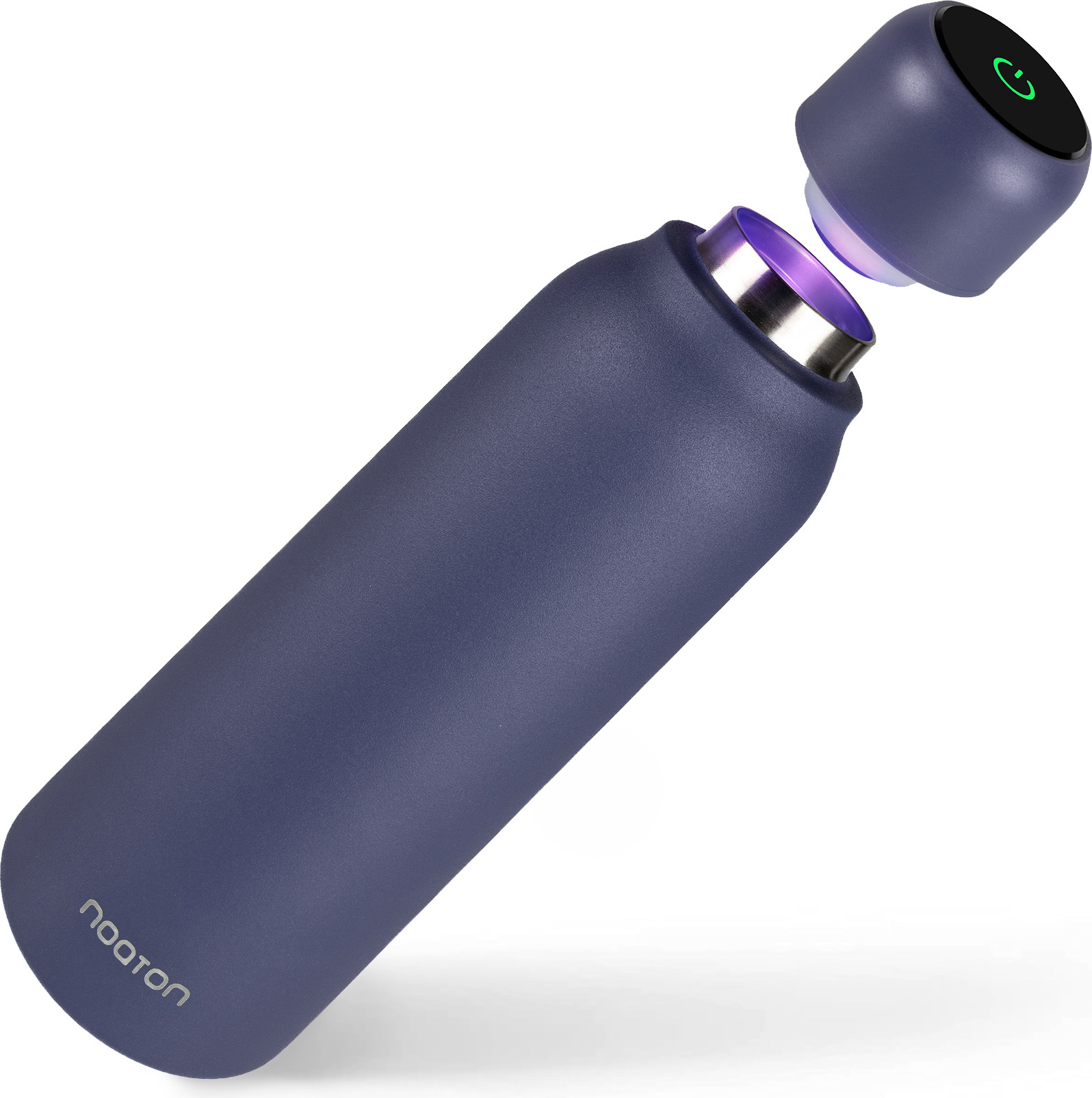 Naturaq 600Ml, Blanche, Bouteille Isolée Uv-C Autonettoyante, Détruit