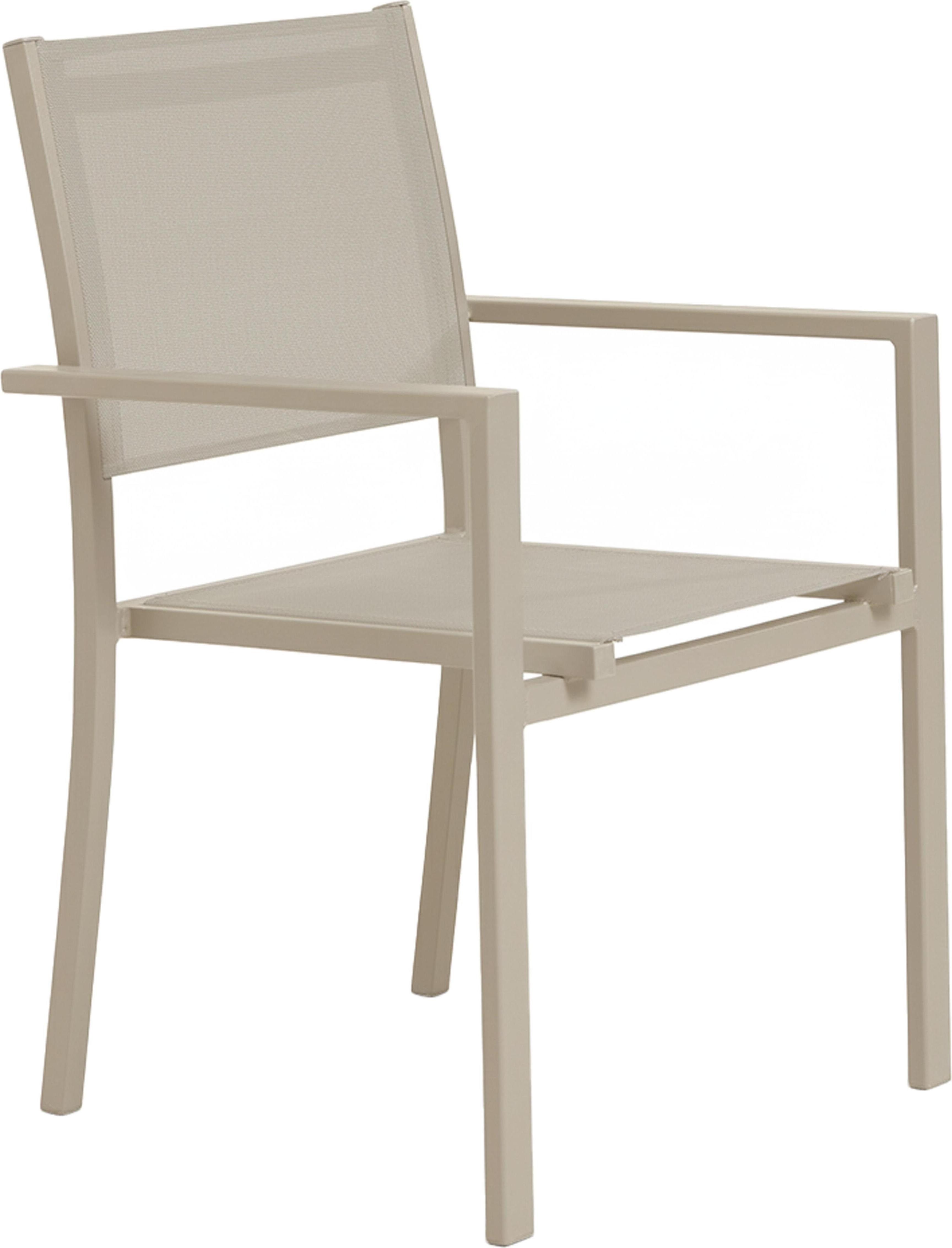 Sessel aus cremefarbenem Aluminium und Textilene - Oviala Nice 114495