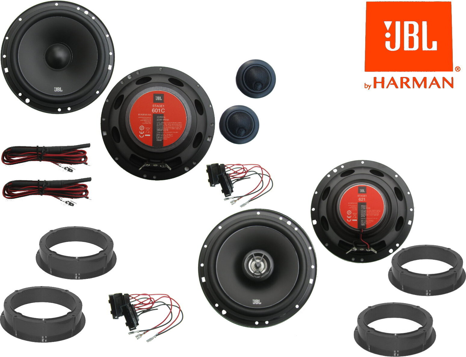 DSX JBL Lautsprecher komplett Set für VW Tiguan Bj 07-16 Tür vorn hinten 375 Watt jbltiguankomkoa