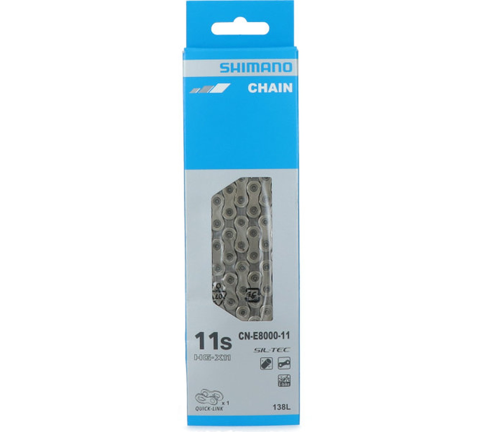 Catena Shimano CN-E8000-11 11 Velocità Per E-bike - 138 Maglie Argento