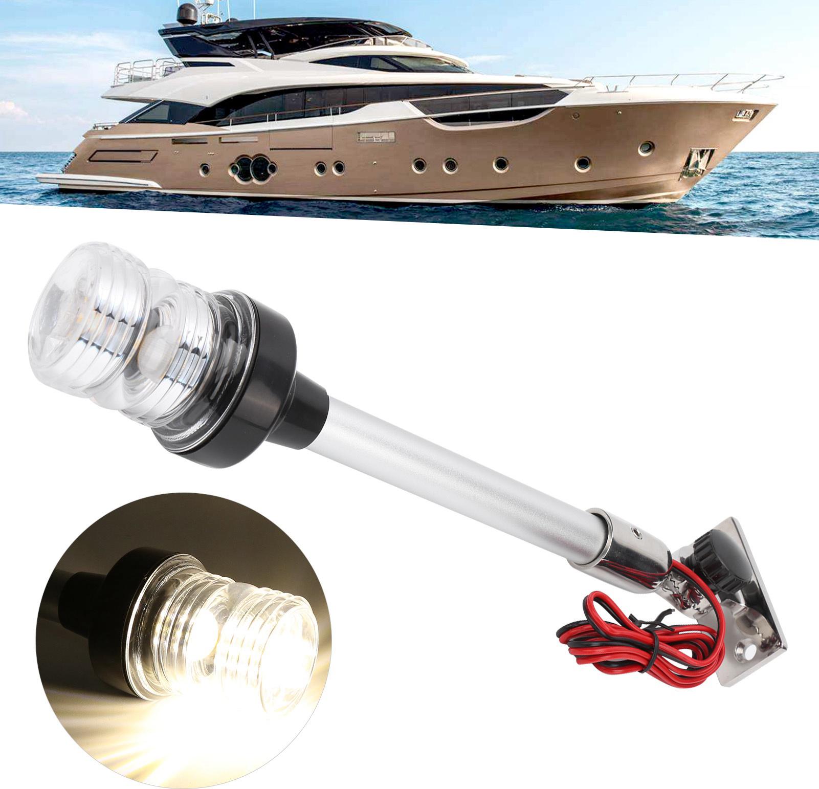 Gistuch 12-Zoll-LED-Navigationslicht, runde Segelsignallampe, 360 °, alle Beleuchtung für Marine, Boot, Yacht