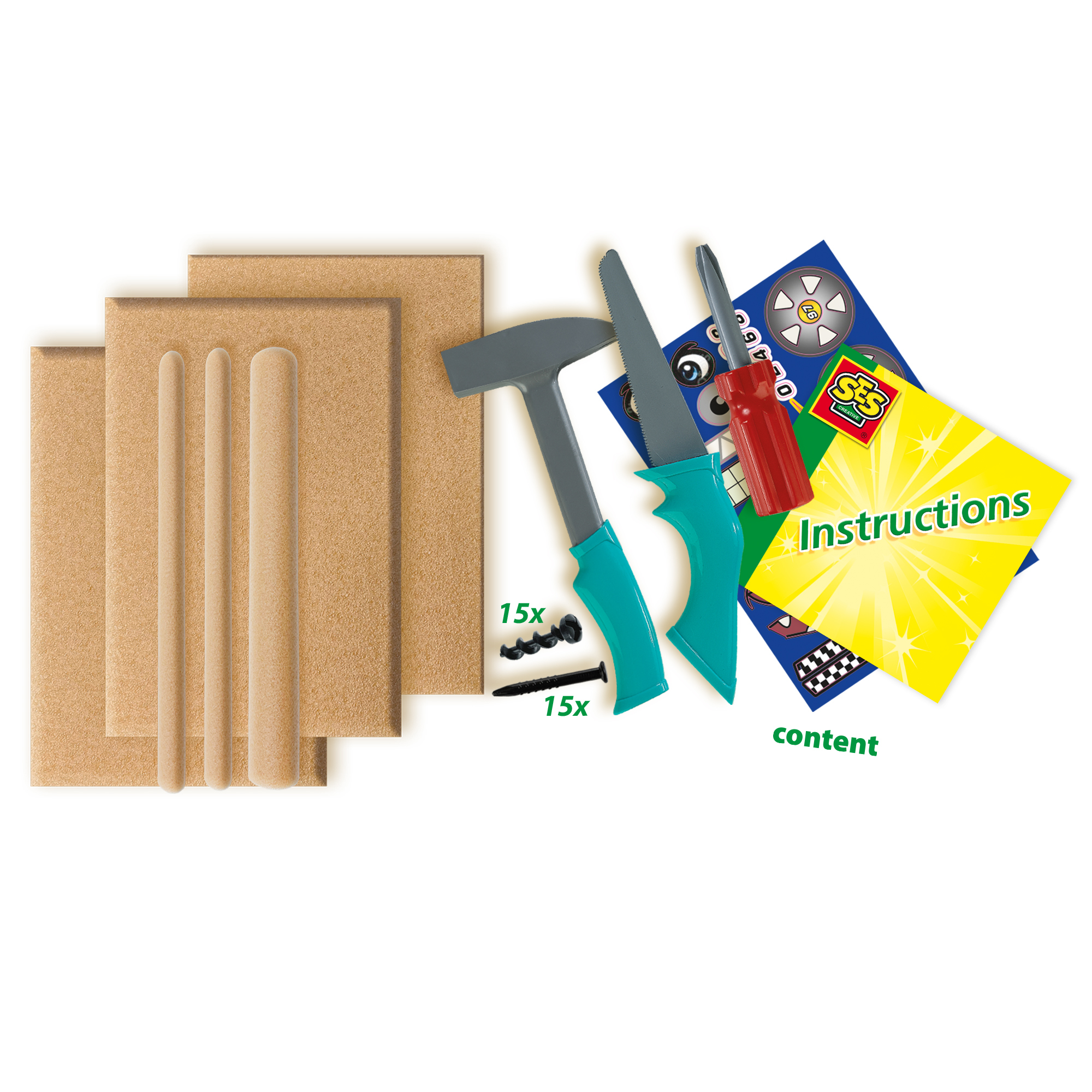 SES Creative schaumstoff-Holzbausatz 6-teilig 14591