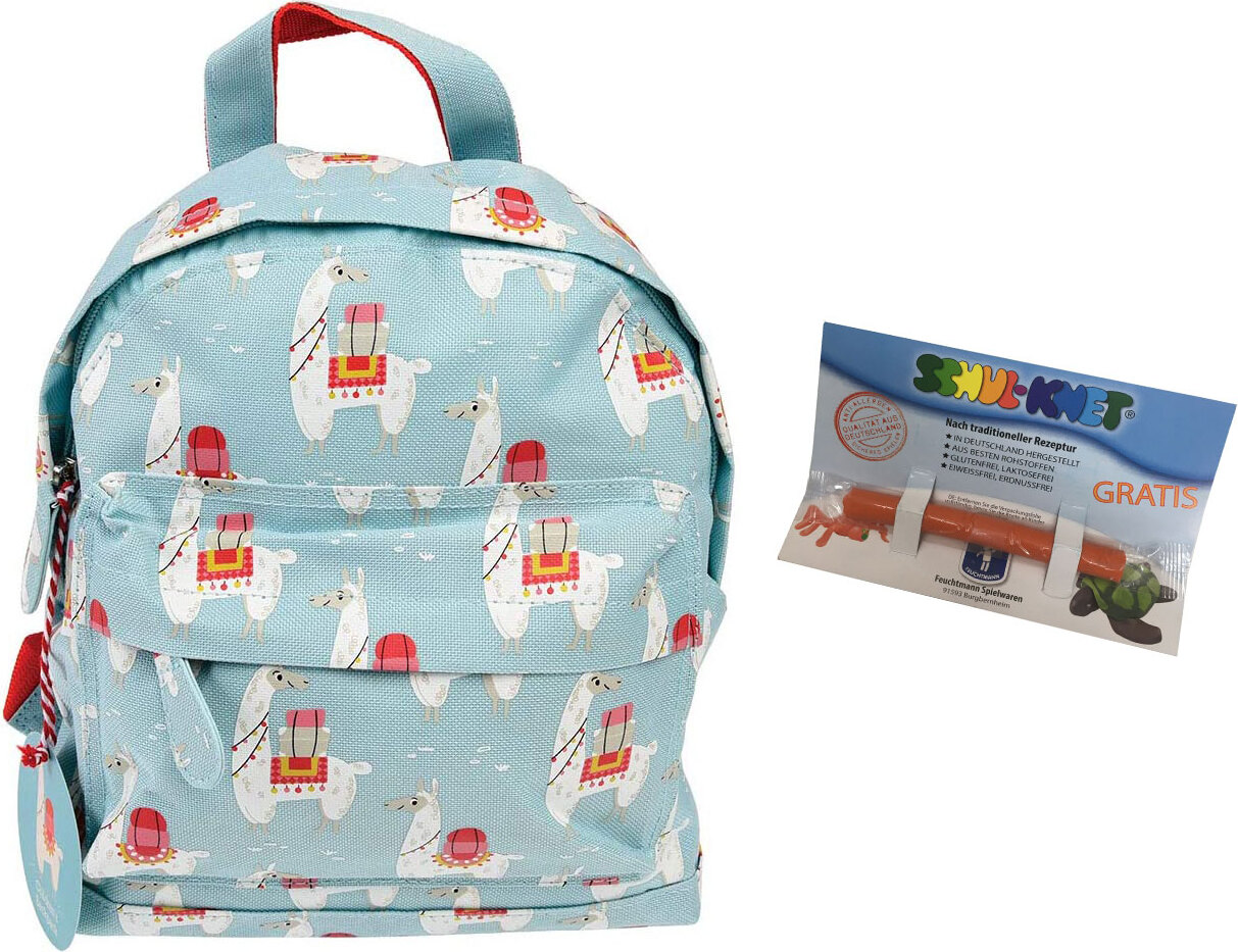 Steinnacher Kinderrucksack türkis Lama mit Knete