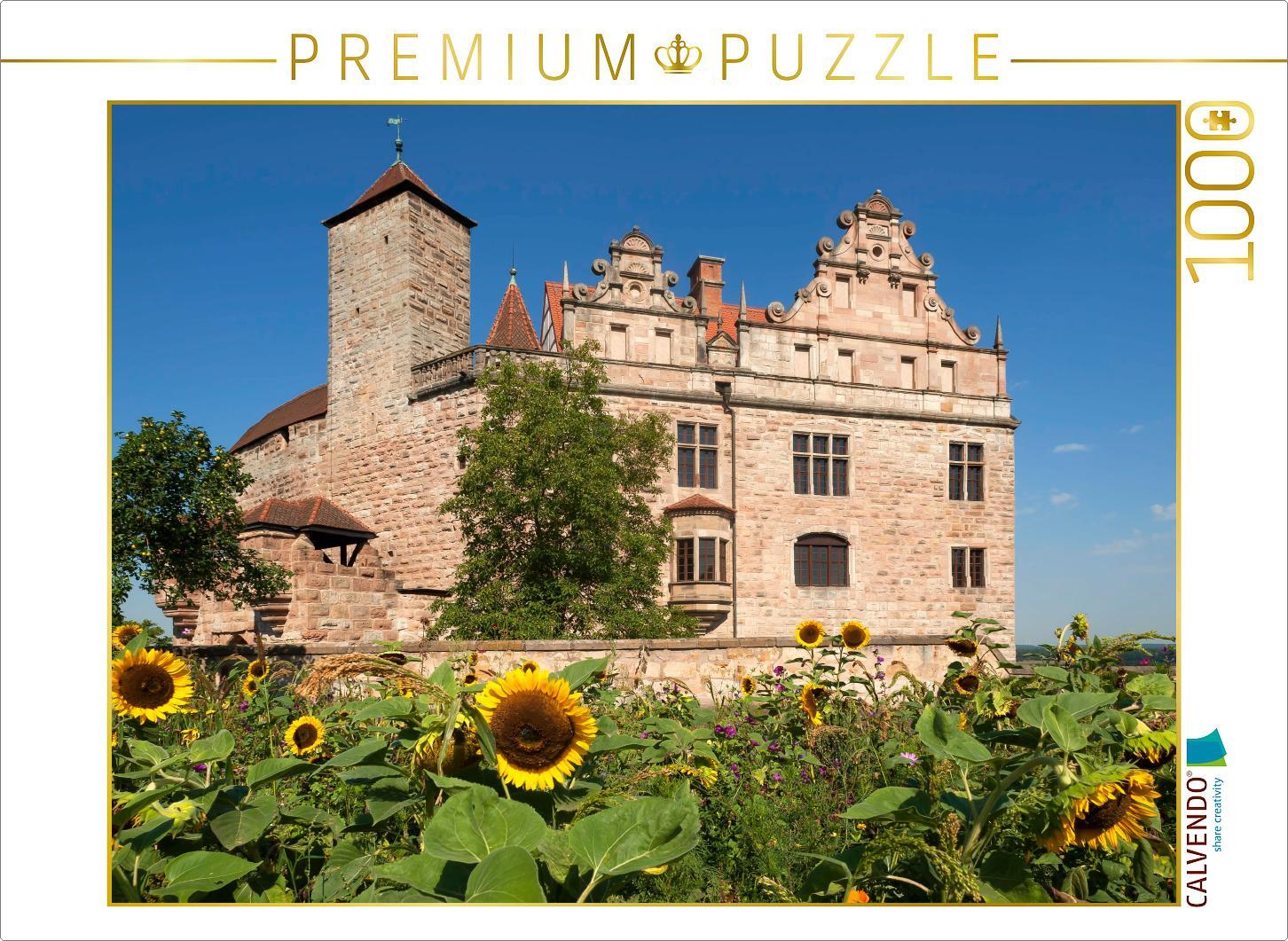 CALVENDO Puzzle Burg Cadolzburg mit Burggarten, Mittelfranken | 1000 Teile Lege-Größe 64 × 48 cm Foto-Puzzle für glückliche Stunden