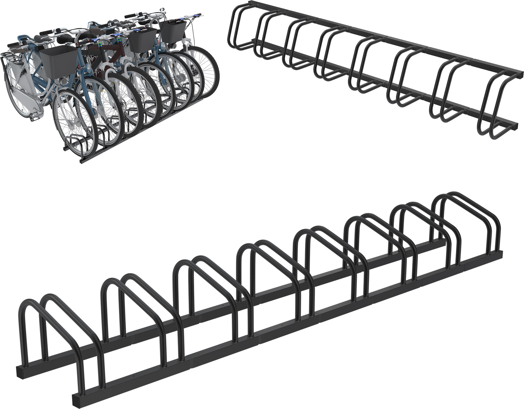 Support Pour 4 Vélos Sonnewelt – Pneus 35-55 Mm, Acier Galvanisé, 101x32x26 Cm, Pour Garage Et Cour