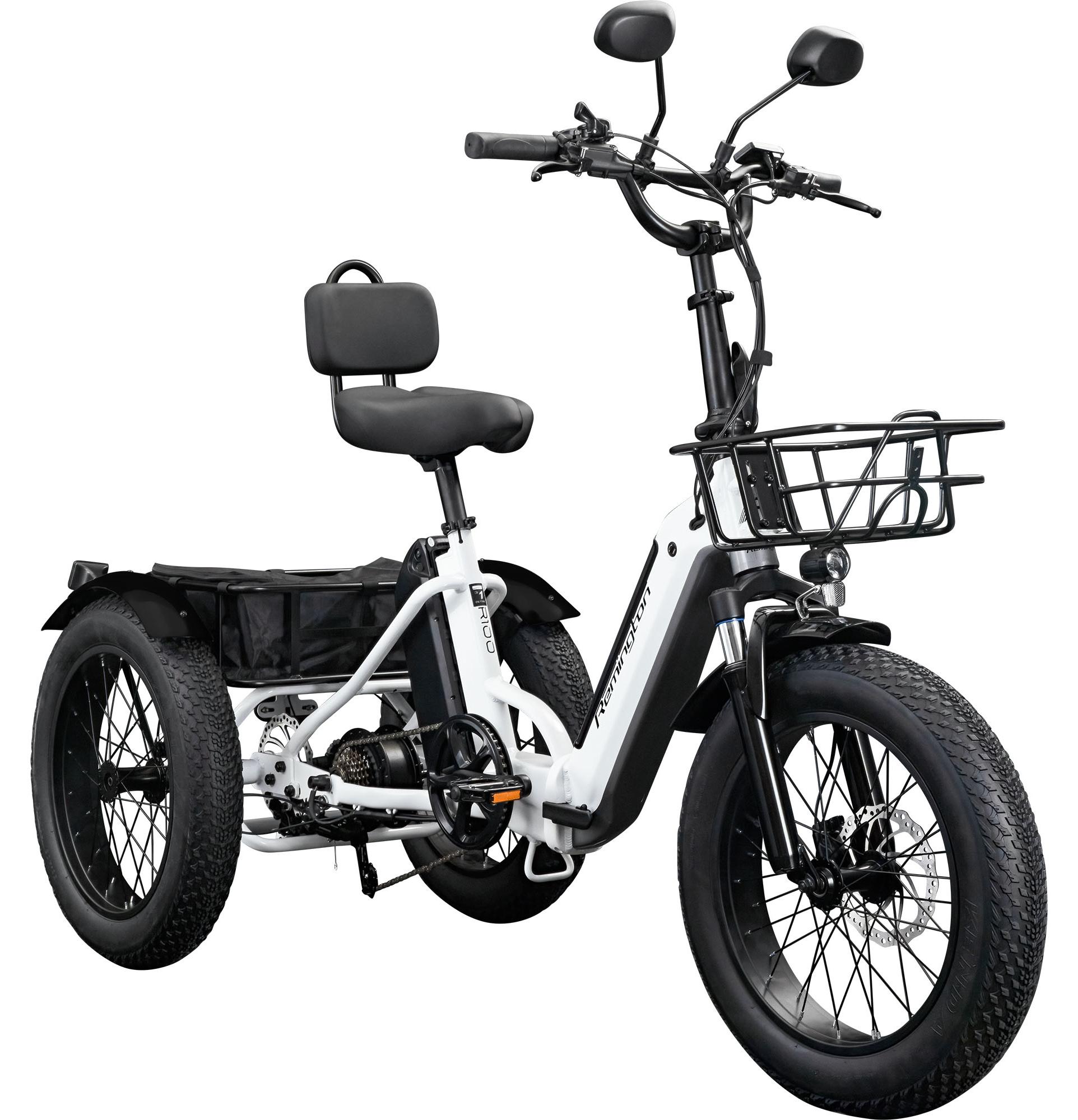 Remington R100 E Bike Dreirad 20 Zoll Elektrodreirad Pedelec City mit tiefem Einstieg klappbar weiß RE0706002