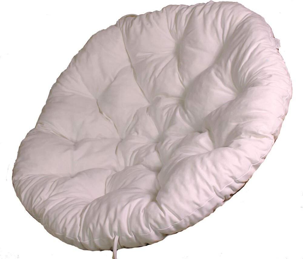 Rattani Polster für Papasansessel, Ersatzpolster Papasan D 120 cm, Stoff weiß K-1011