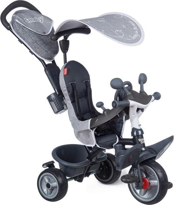 Dreirad für Kinder Smoby Baby Driver Plus, Metallstruktur, Evolutiv, Grau SMO741502
