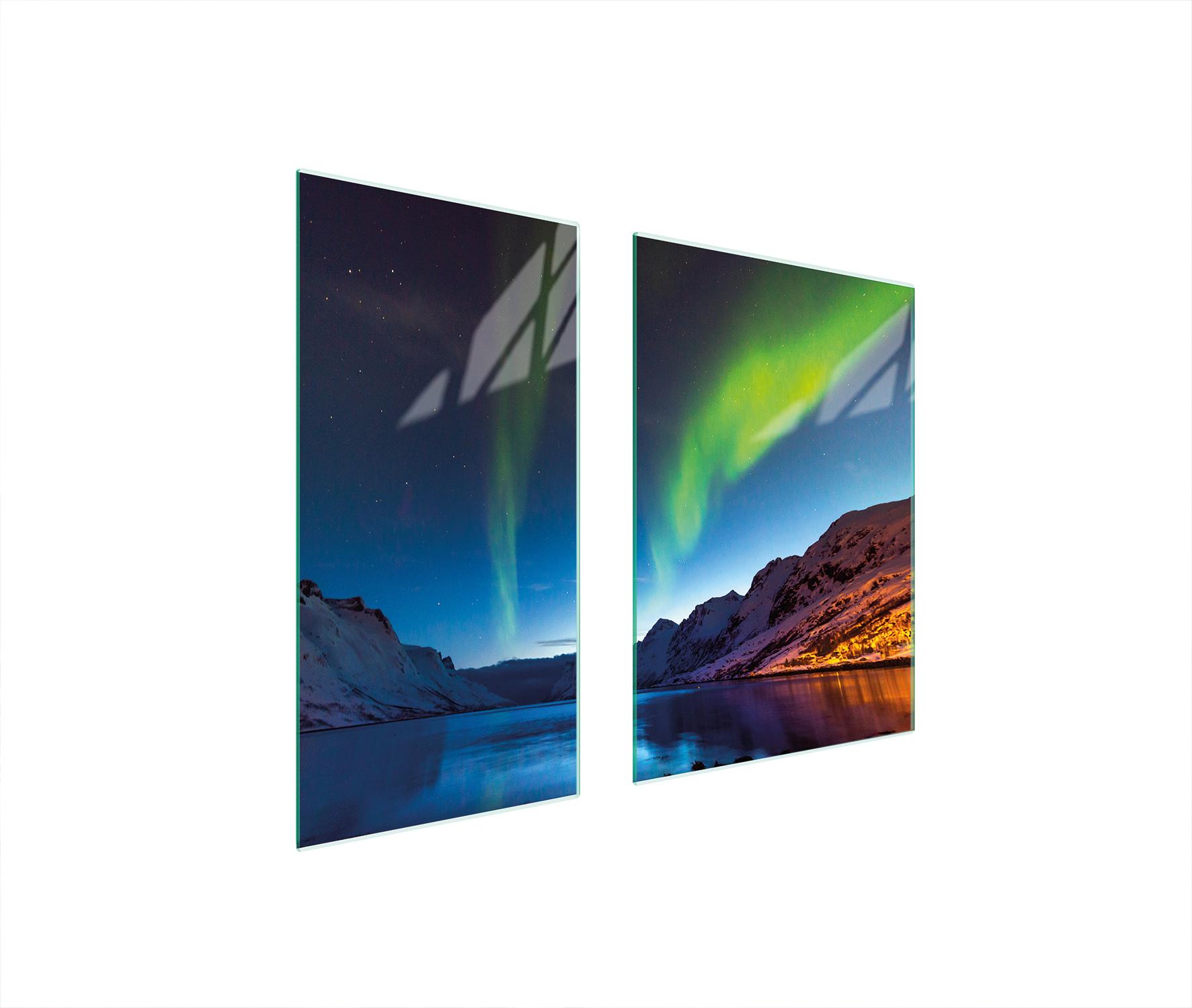 TMK ArtDeko Herdabdeckplatten 2 teilig 75x52 Ceranfeld Abdeckung Glas Schneidebrett Himmel Blau