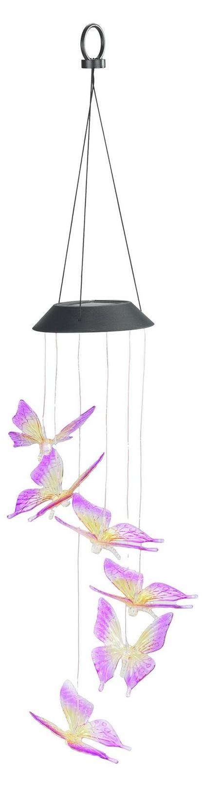 Maximex Hängende Solarlampe, LED-Schmetterlinge, Windspiel, 78 cm