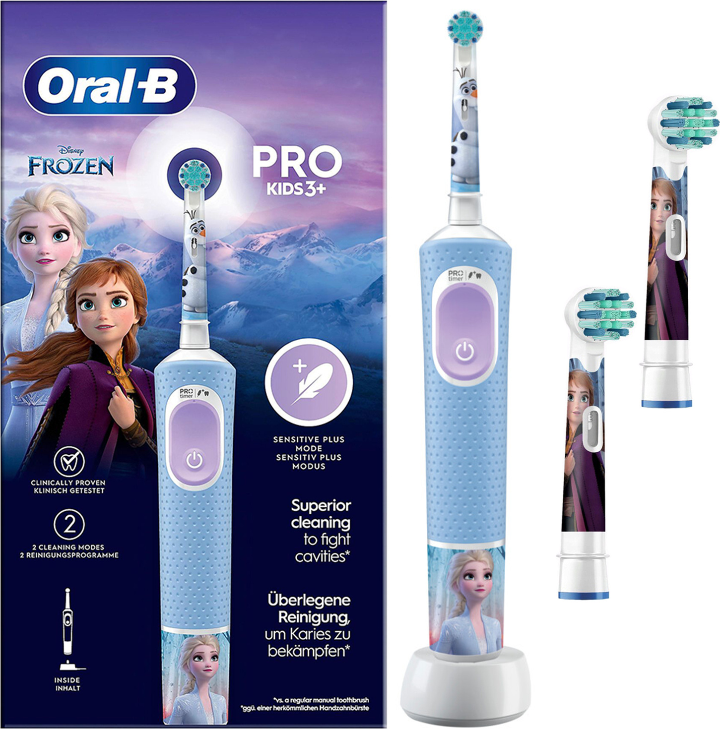 Elektrická zubná kefka Oral-B Vitality Pro D103 Frozen + 2 originálne hlavy Oral-B EB10s Frozen