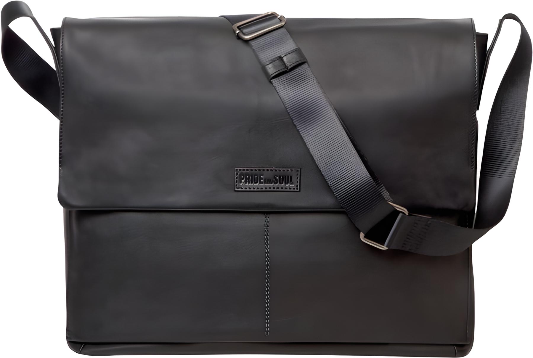 Umhängetasche Leder Urban schwarz PRIDE & SOUL 47532 30x42x8cm