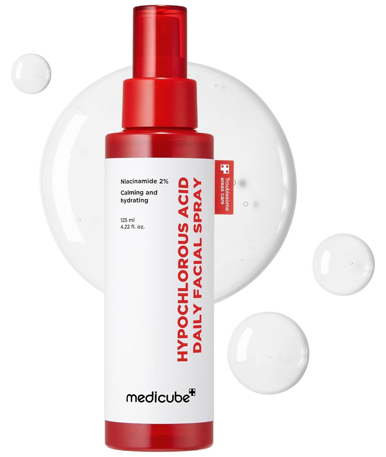 Medicube Hypochlorous Acid Daily Facial Spray 125ml – Soothing Facial Mist mit 150ppm Hypochlorous Acid, Niacinamide, Panthenol & Allantoin für alle Hauttypen
