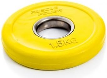 Muscle Power Fractional Olympic Bumper Plate 1,5 kg GELB MP8006-1.5KG
