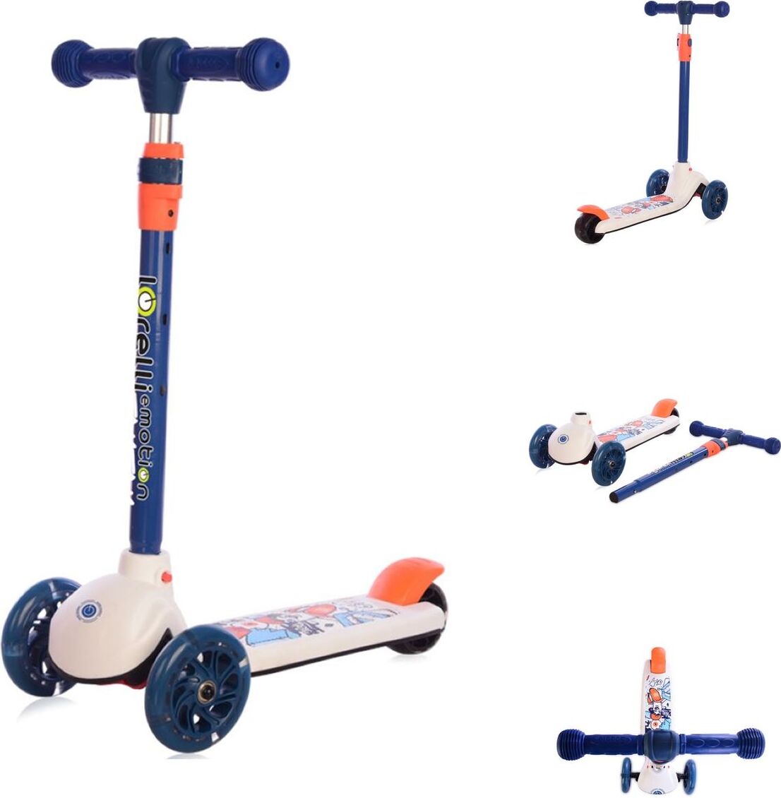 Lorelli Kinderroller Tamtam 3 Rder, hhenverstellbar, Leuchtrder, Fubremse blau 10390160001