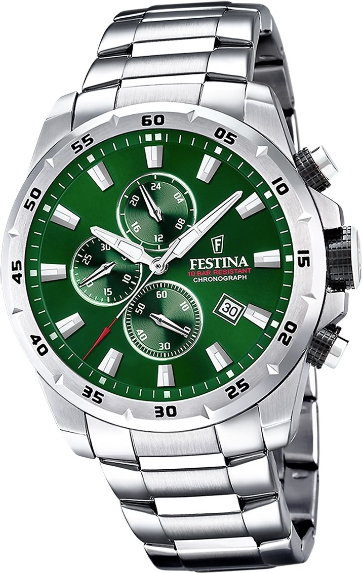 Festina pánske hodinky z ušľachtilej ocele strieborné Festina Chronograph náramkové hodinky D2UF20463/3
