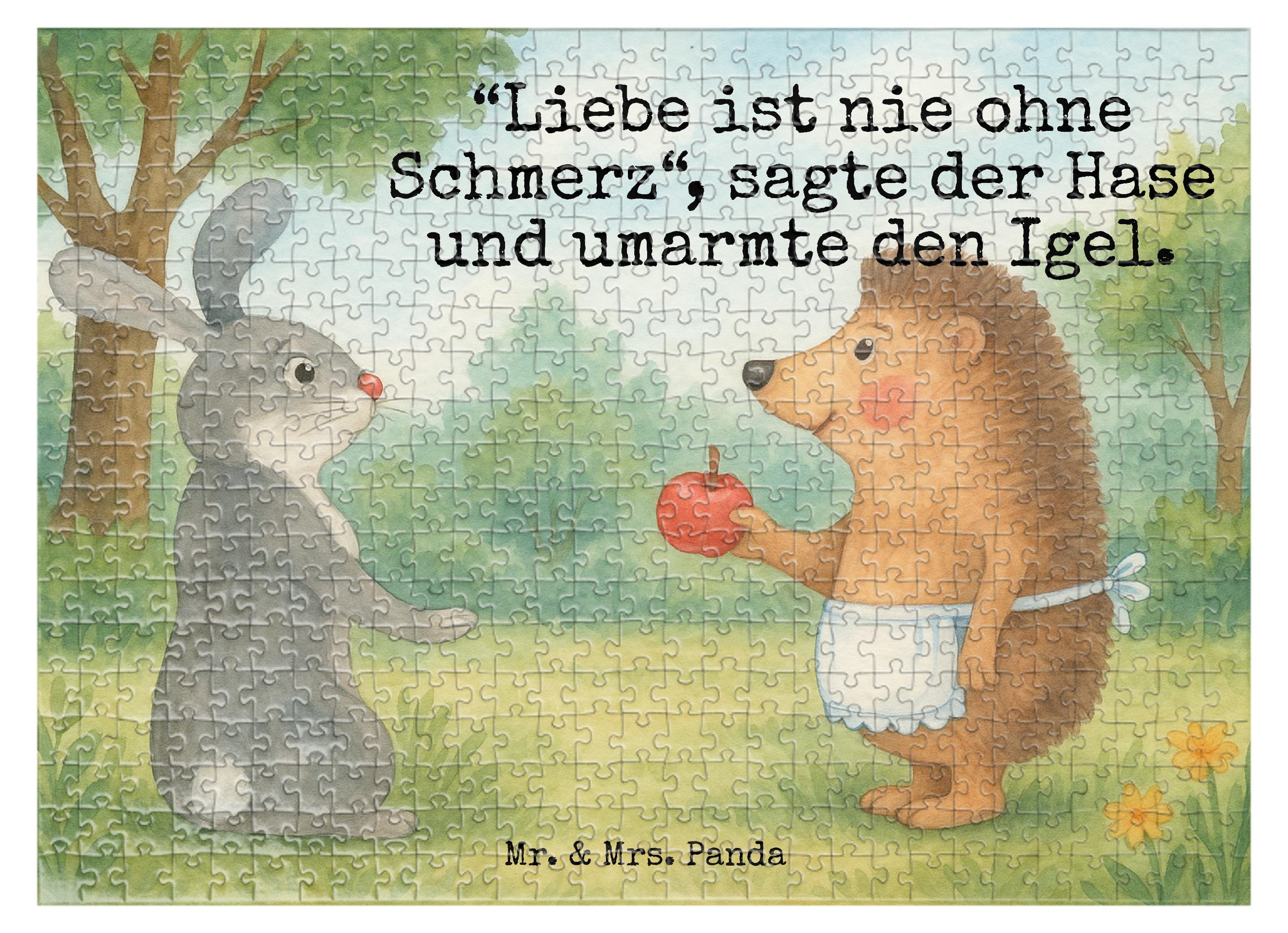 Mr. & Mrs. Panda Puzzle Hase Igel Design 551 Teile - Weiß - Geschenk, Trösten, Liebe Spruch, Tiermotive, Trennungsschmerz, 1500, 2000, 500, Legespiel, 1000, Herzschmerz PD-1928238-STANDARD