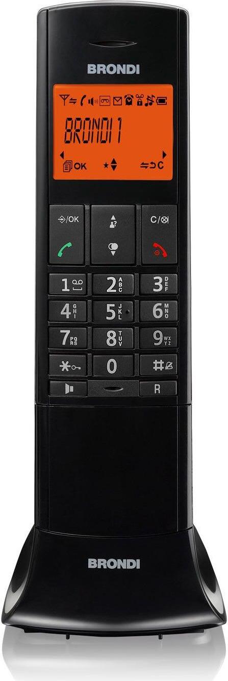 Brondi Lemure Schwarzes schnurloses DECT-Telefon mit Anrufbeantworter und Anrufer-ID 10273920