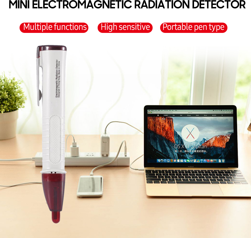 Cocosity Mini-Detektor für elektromagnetische Strahlung Hochempfindlicher EMF-Stift Teststift für elektromagnetische Wellenstrahlung Berührungsloser EMF-Tester Elektromagnetisches Feld Detektionsstift