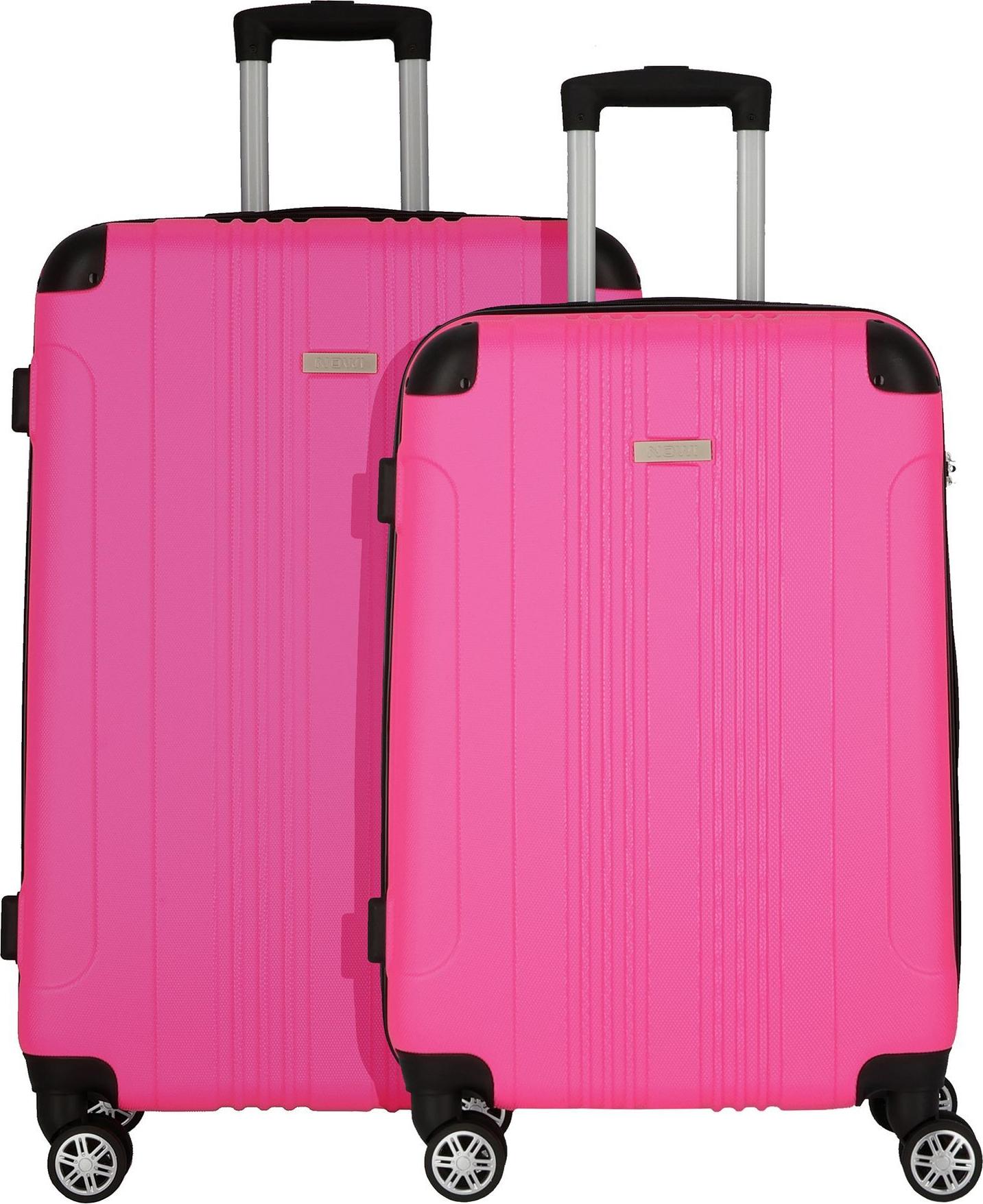 Nowi Lugano 4 Rollen Kofferset 2-teilig 57700-schwarzpink