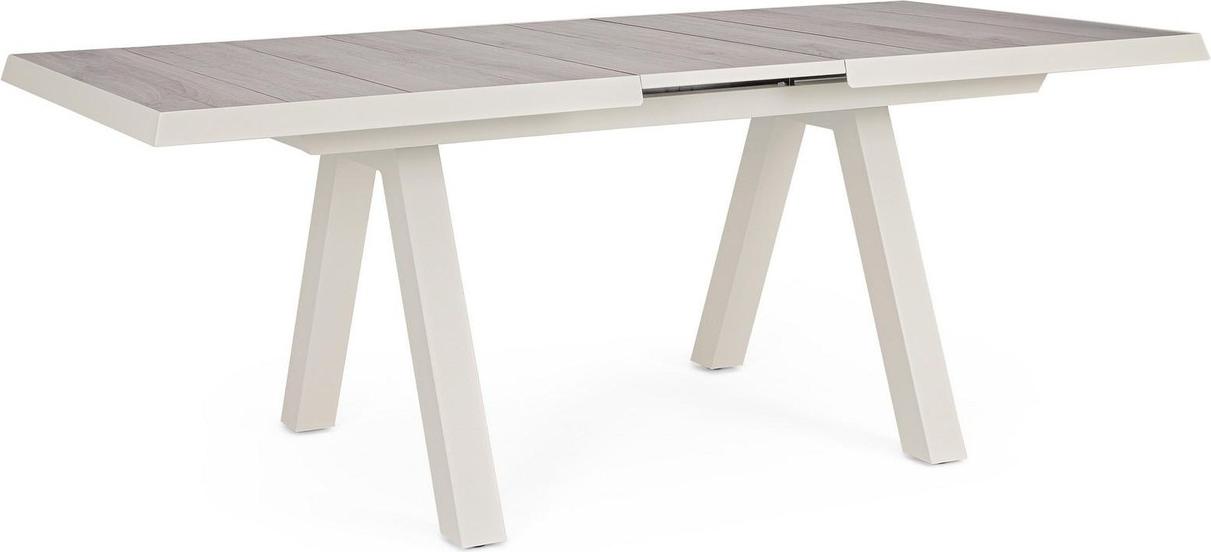 Tisch Krion 163-203 x 93 x 77 cm Aluminium Keramik Weiß Grau