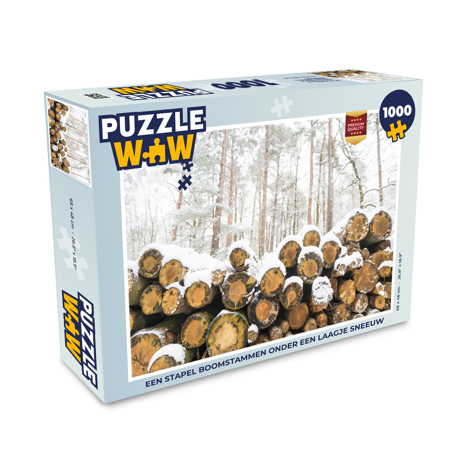 MuchoWow® Puzzle 1000 Teile Ein Haufen Baumstämme unter einer Schneedecke - Erwachsene - Rätsel 136|1337686