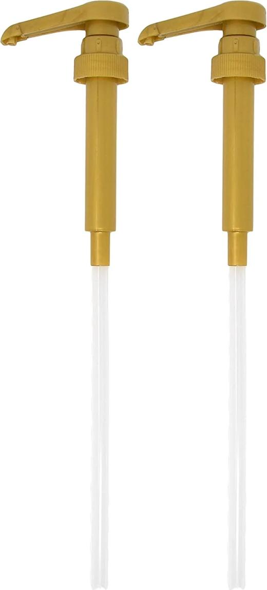 JedBesetzt Goldene Kaffeesiruppumpe – Siruppumpe mit Kaffeegeschmack für Sirupflaschen, passend für 750-ml-Flaschen (25,4 oz) – 2er-Pack K-MM-26324-73