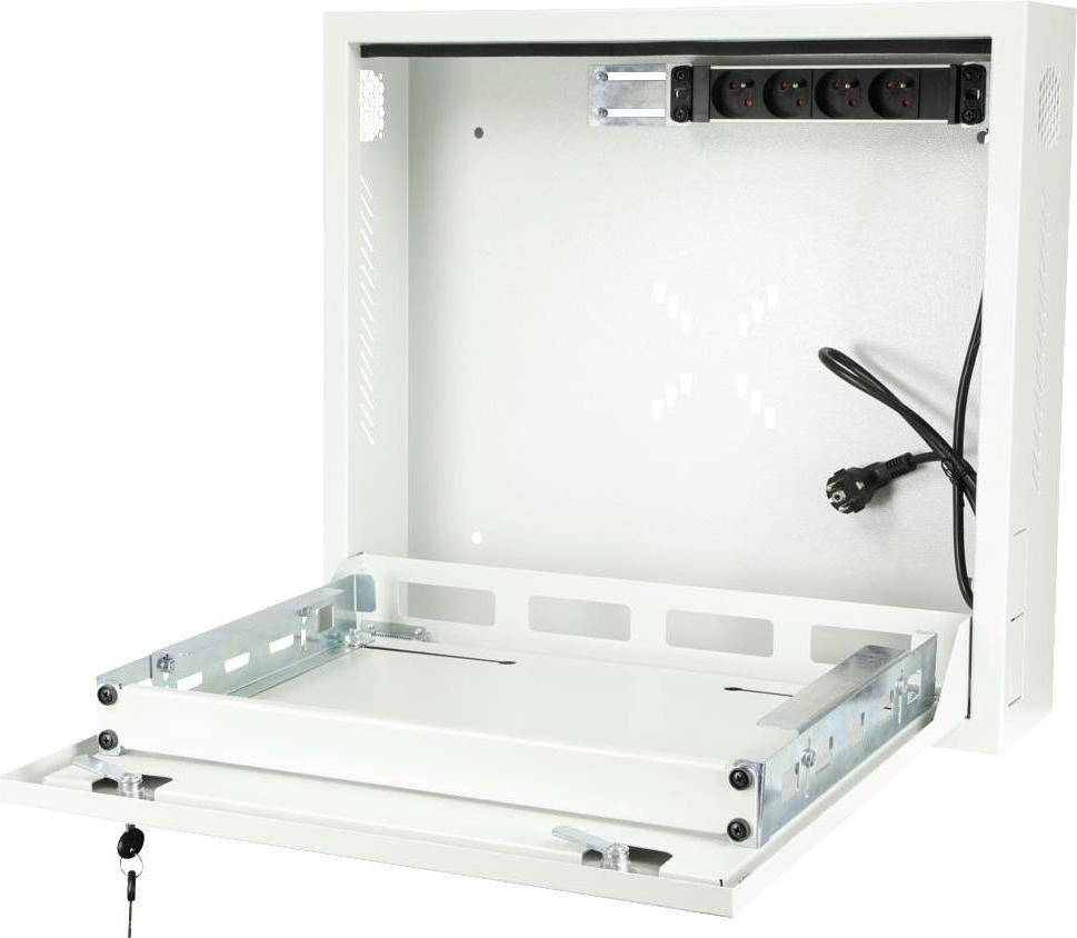Lanview RWSLMWH1, Wandmontiertes Regal, 1U, 50 kg, Sperrschloss, 10,3 kg, Weiß
