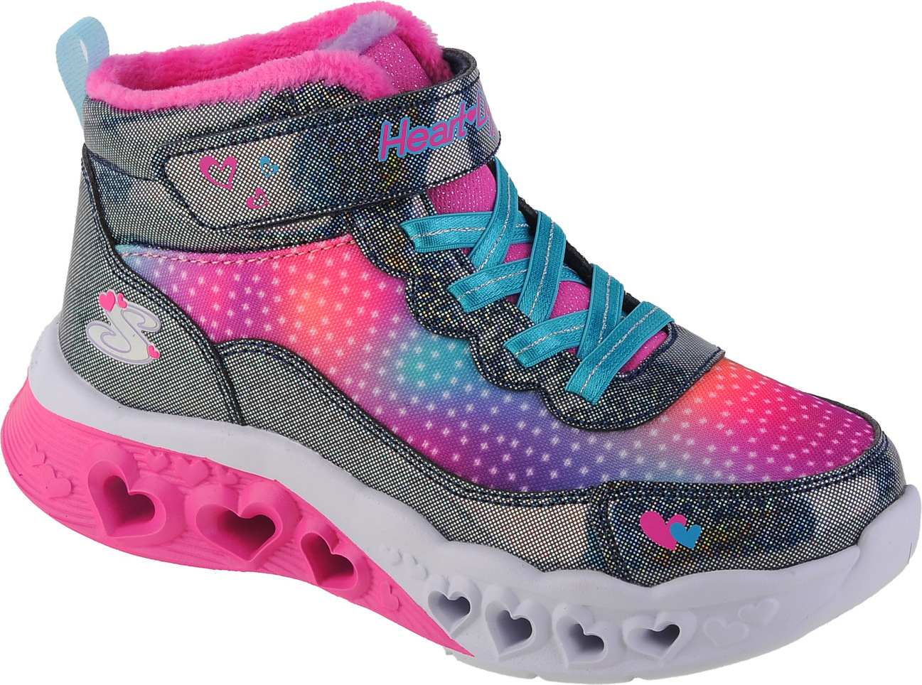 Skechers Flutter Heart Lights - Simple Amor 302677L-NVMT, zimná obuv, pre dievčatá, tmavomodrá, veľkosť: 27