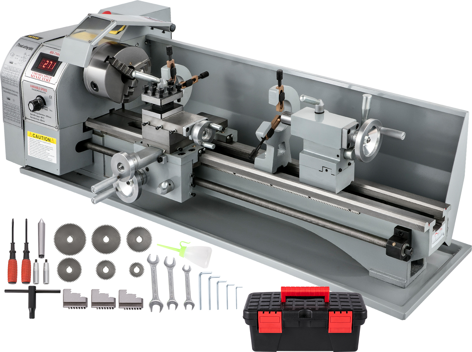VEVOR torni in metallo mini tornio 220x750mm tornio in