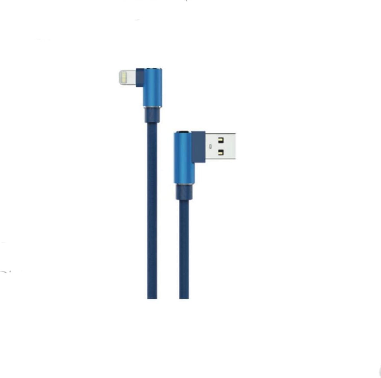 Sunix 2A Micro-USB nabíjací kábel 90° uhlový konektor 3 m dátový kábel kábel na prenos dát nabíjačka v modrej farbe