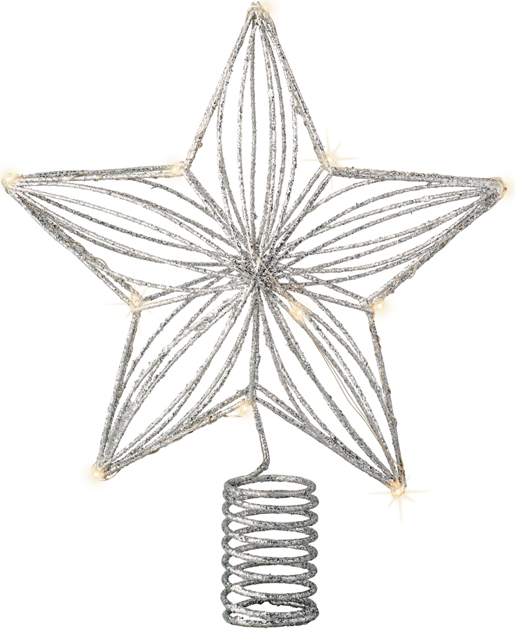 Kaemingk LED Baumspitze Weihnachtsbaumspitze Christbaumspitze Stern Draht Timer Batterie