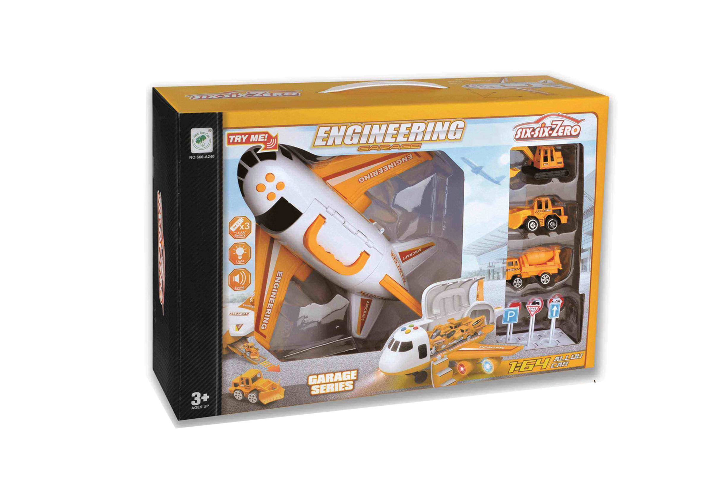 Alltoys Transportflugzeug mit Frachtraum + 3 Autos 1:64 1409531042