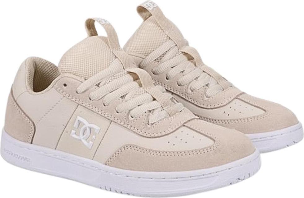 DC Astrix Lederschuhe aus Nubukleder oder Wildleder, Sand/Weiß, Größe 38