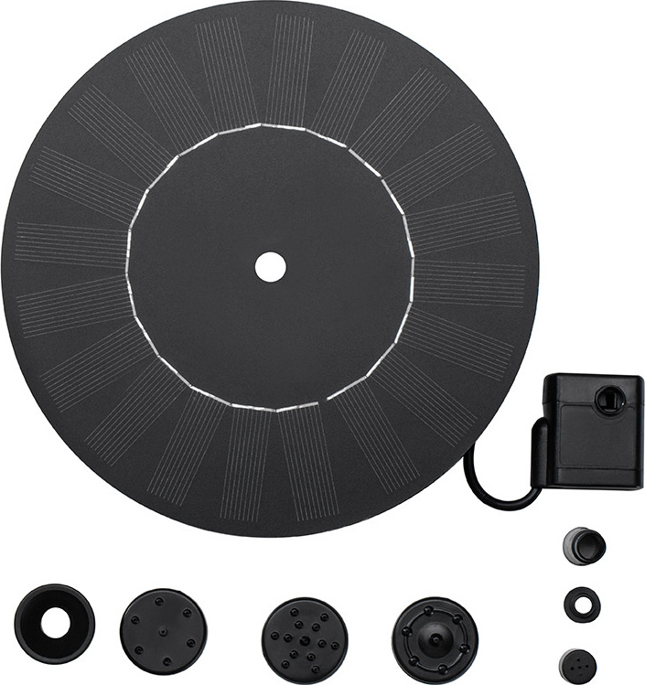 INF Solárne poháňaná vodná fontána s vymeniteľnými dýzami – 18 cm