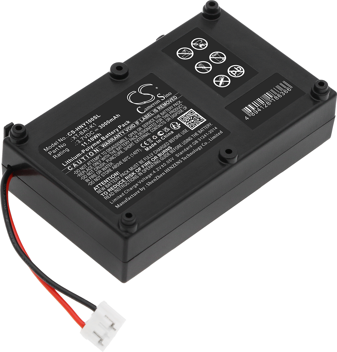 TECHTEK Akku Kompatibel mit [Honeywell] BW GasAlert Max XT II, BW Max XT II, GasAlert Max XT Legacy Multigas Monitors, GasAlertMax XT II, Max XT II m XT-BAT-K1