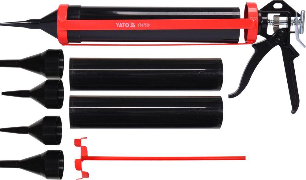 Yato YT-67580, Provisorische Abdichtungspistole, Schwarz, Rot, Stahl, Aluminium, 300 ml, 330 mm