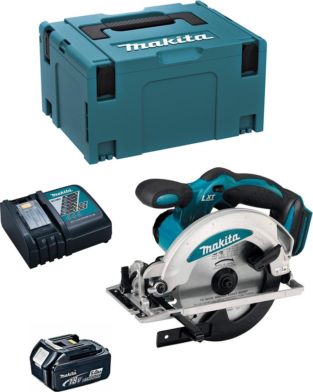 Handkreissäge MAKITA DSS610RTJ1 (1 x 5,0 Ah + DC18RC + MAKPAC 3)