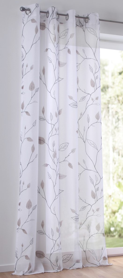 Kutti Vorhang Ösenschal Bonnie cm, Gardinenstangen transparent, für weiß, grau Stück Bedruckt, 1 135 Store x 145