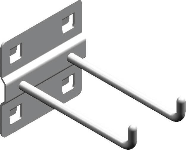 Kunzer Doppelhaken, lang für Rückwandlochung 10 mm x 10 mm WES1715.1