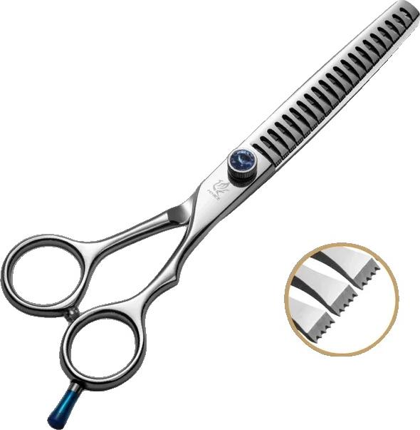 Nožnice na strihanie chlpov pre domáce zvieratá, tenké nožnice, profesionálny nástroj na starostlivosť, modré 7 palcov