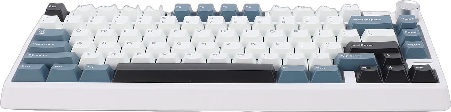 KKmoon Mechanische Tastatur mit Drehknopf, 3 Verbindungsmodi, kabellose Bluetooth-Tastatur für Arbeit und Gaming, blau K_2612250163111_260225_56944