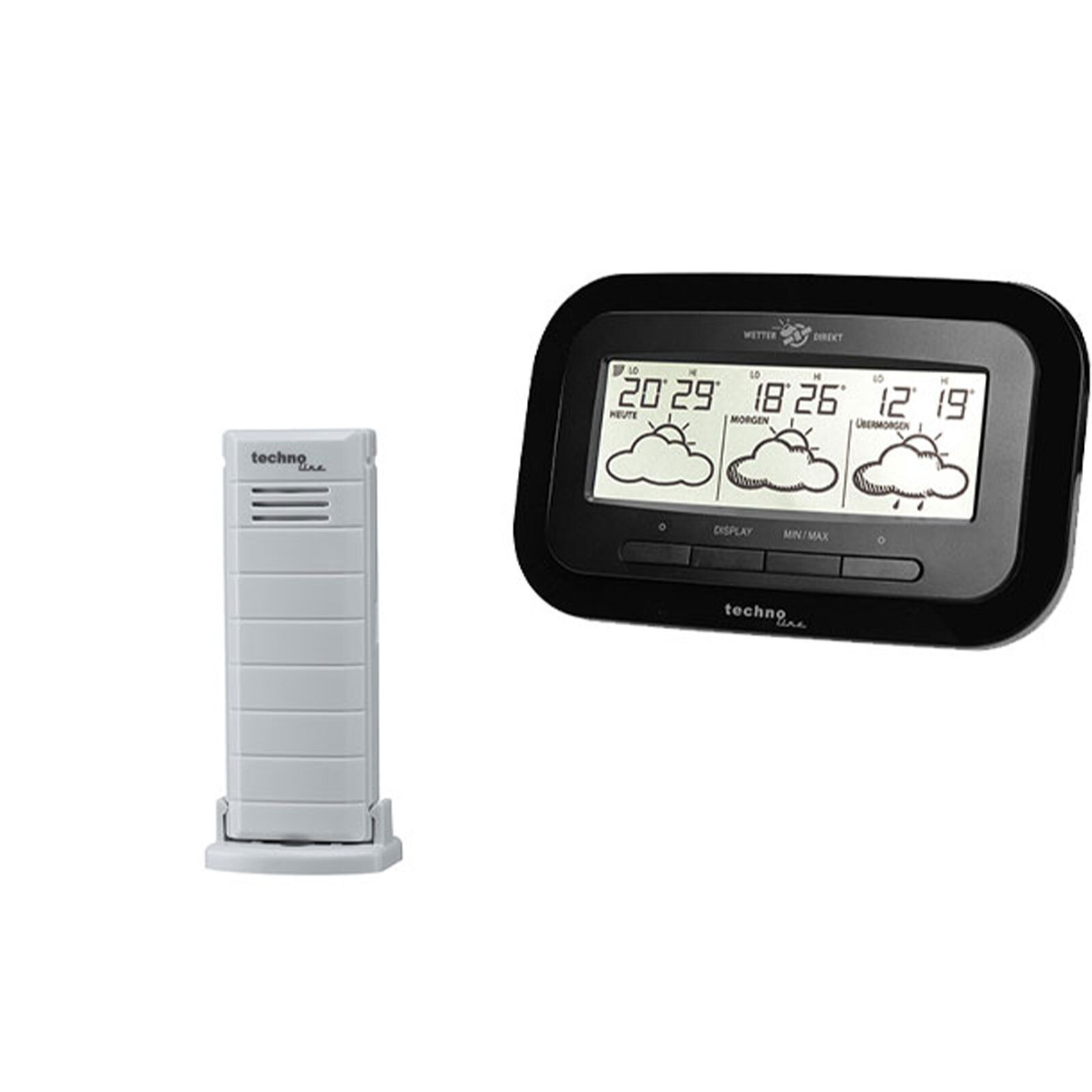 TECHNOLINE Wetterstation WD 1300 mit Funkuhr & 3-Tage-Vorhersage